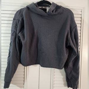 Victoria Secret Pink Cropped Hoodie CrissCross Detail Small